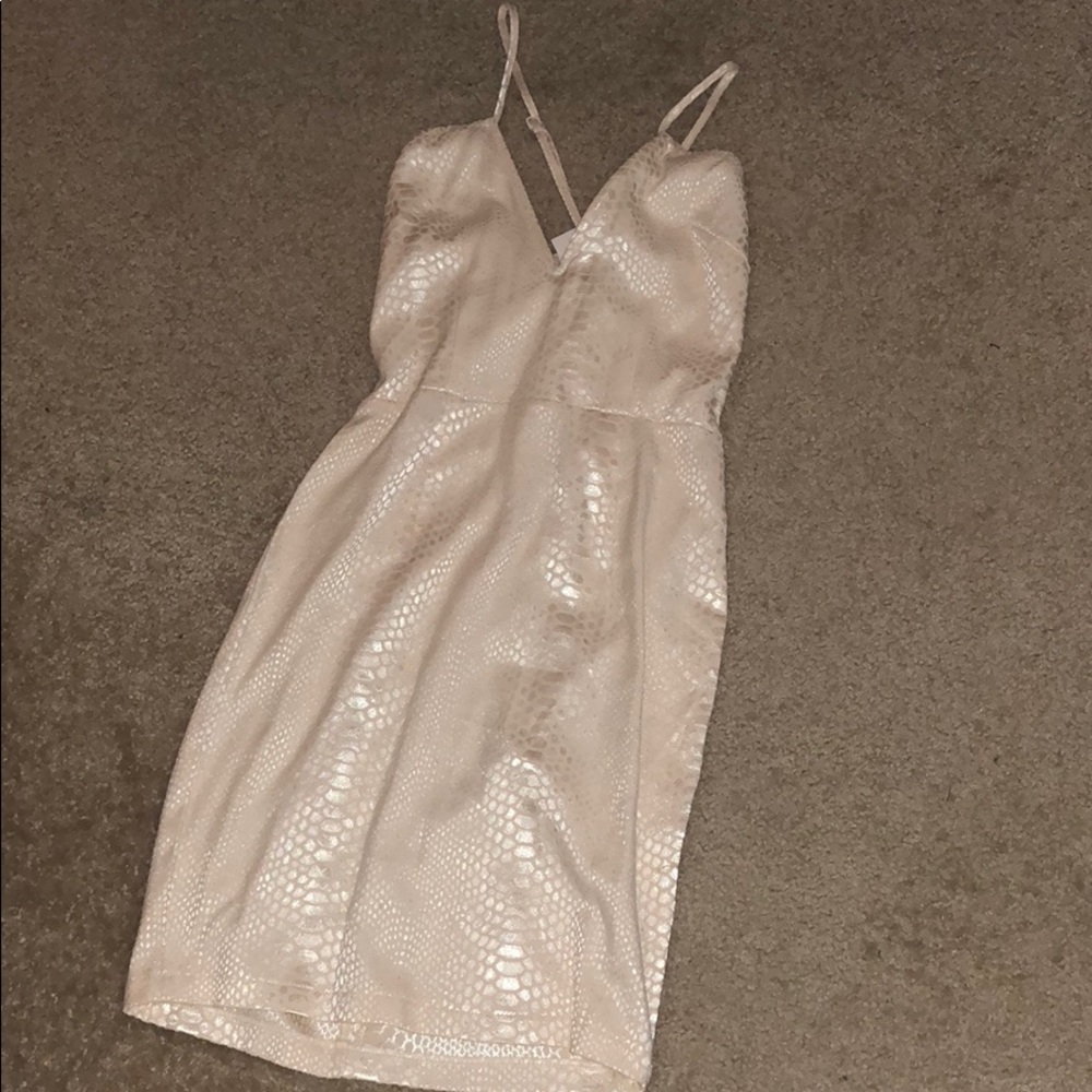 White/cream snake skin dress